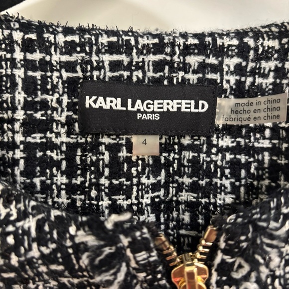 Karl Lagerfeld black and white tweed jacket - Picture 4 of 4